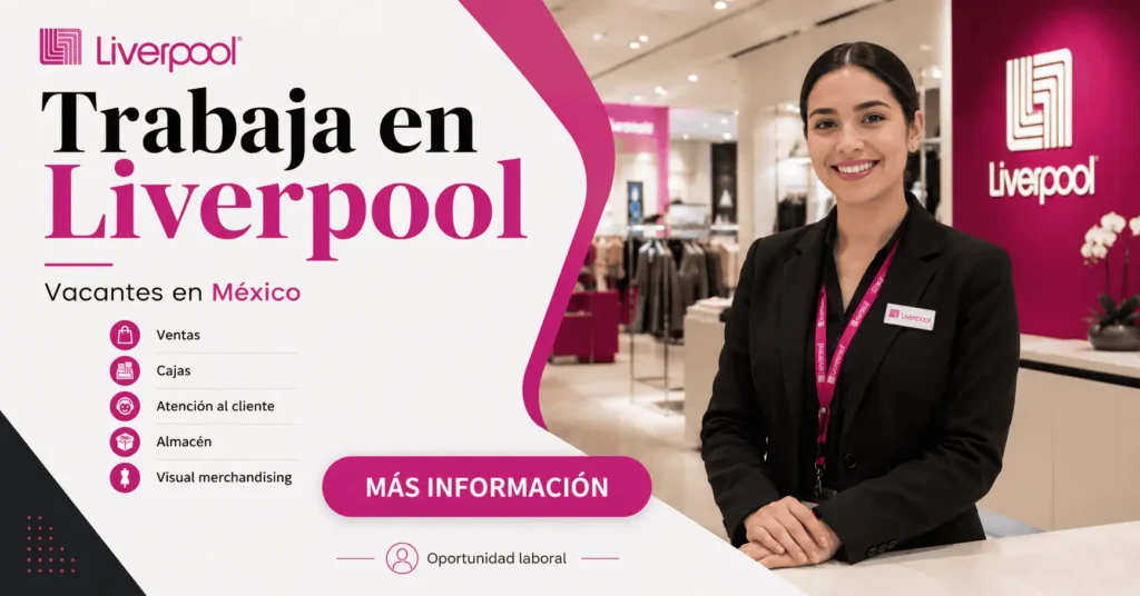 Oportunidades en Liverpool: ventas, caja, almacén y atención al cliente