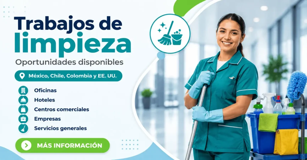 Trabajos de limpieza: oportunidades para oficinas, hoteles, empresas y servicios