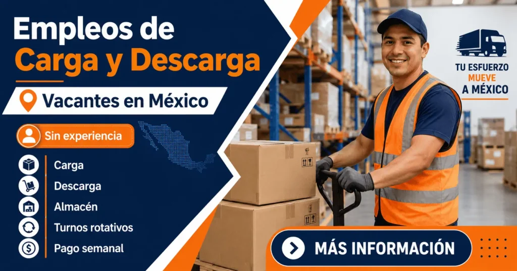 Empleos de carga y descarga: almacén, logística y apoyo operativo